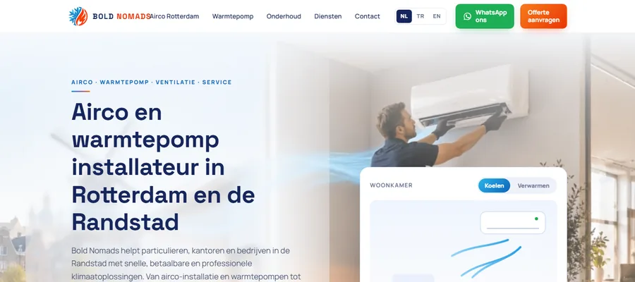 Bold Nomads web sitesinin ana sayfası